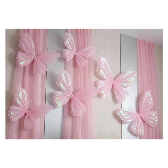 Xingtaoda Large Pink Butterfly Decor 6 Pcs, 3D Hanging Butterflies for Wall Party Wedding Home Decor