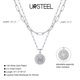 thumbnail image 5 of Colgante con inicial de cadena de clip de papel de plata Ursteel de Collares, 5 of 7