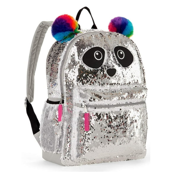 Panda Sequin Backpack for Girls - Panda Backpack with 2 Way Sequins