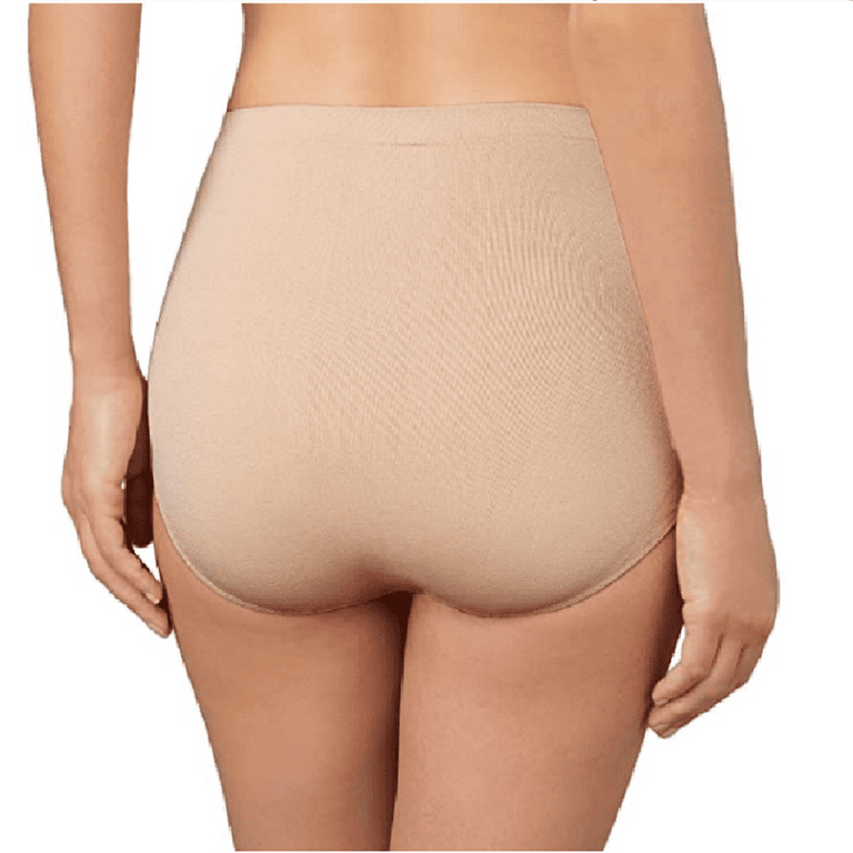 Ellen Tracy Essentials Womens Seamless Briefs 4-Pack Panties (Ivory Tan,  Medium) 