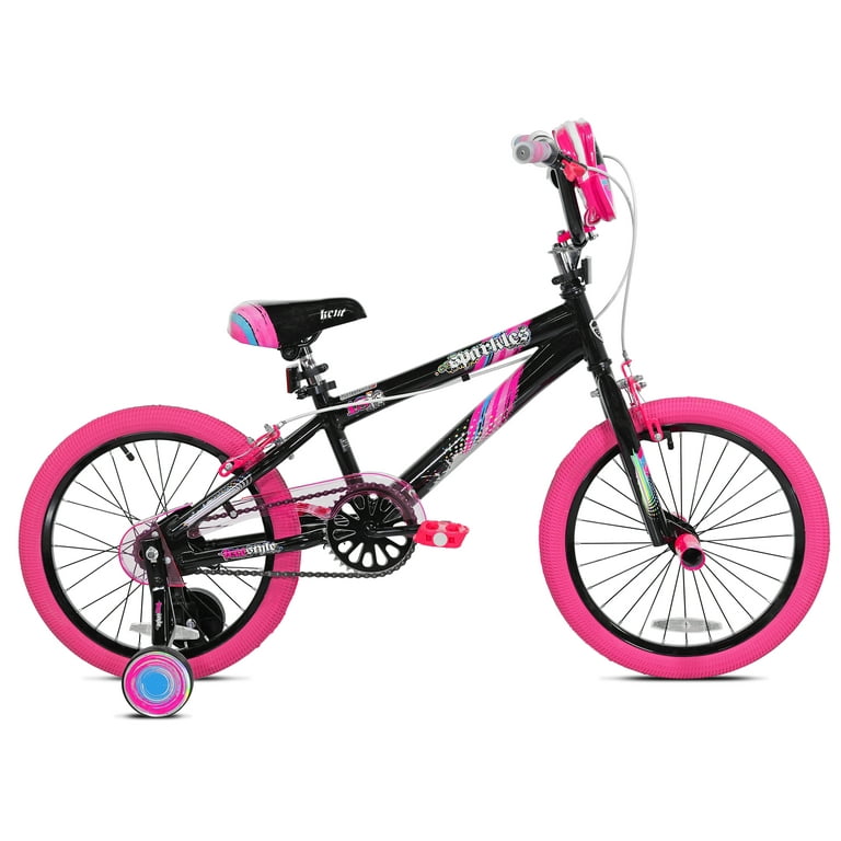 Kent 18 inch Sparkles Kids Bicycle for Girls, Black and Pink Kent 18 inch Sparkles Kids Bicycle for Girls, Black and Pink