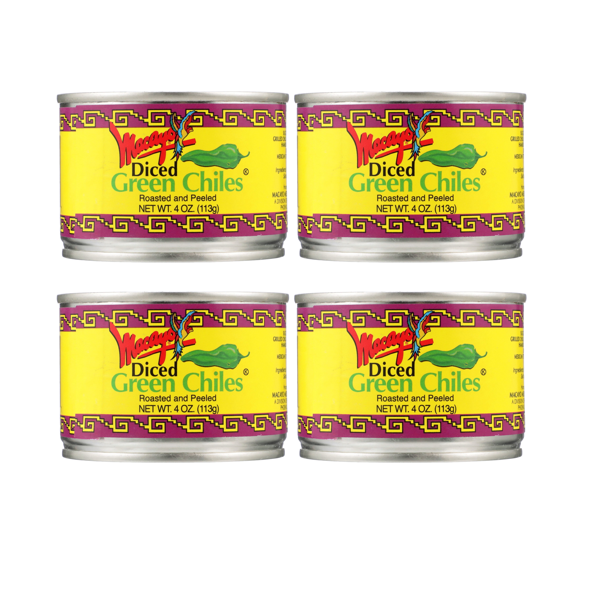 Macayo's Canned Diced Green Chiles, 4 Oz (Pack of 4)