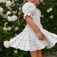 thumbnail image 5 of Girls Casual Dress Kids Summer Lantern Sleeve Cute Daily Party Princess Dresses for 7-12 Years, 5 of 11