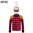 thumbnail image 2 of Chaqueta de circo para niños, uniforme de guardia de Honor de trompeta y tambor, disfraz de Cosplay de Cascanueces, Tops adornados con borlas y sombrero, 2 of 5