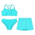 thumbnail image 3 of YONGHS Girls 3 Piece Swimsuits Bathing Suit Sports Crop Top Briefs Swim Trunks Outfits Swimwear Lake Green-C 10, 3 of 7