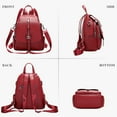 thumbnail image 5 of ALTOSY Fashion Leather Backpack Purse for Women Shoulder Bag with Flap S85 Wine Red, 5 of 7