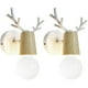 thumbnail image 1 of lote De 2 Blanc Rtro Apliques Murale Simple Cratif Lampe De Mur Fer Et Bois E27 Base (ampolla No Incluida) tte De Cerf Nordique Estilo Art Dco Pour Ch, 1 of 5