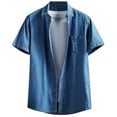 thumbnail image 1 of Slim Fit Washed Denim Shirt For Men Short Sleeved And Lightweight For Summer Wear Mens Corduroy Button down Shirt Sequin Shirt Men Button up Shirt Men Formal Shirt Fitted Dress Shirt Male Rompers Men, 1 of 4