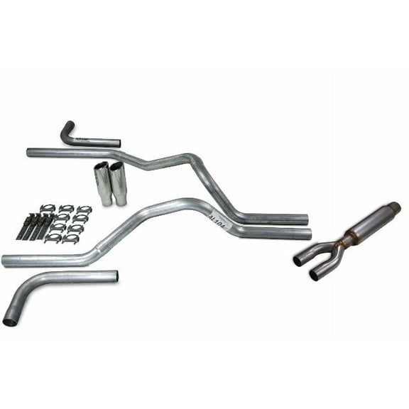 Chevy GMC 1500 15-18 2.5" Dual Exhaust Kits Glasspack Side Exit Clamp on Tips