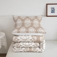 thumbnail image 5 of jejeloiu Neutral Damask Twin Comforter Sets For Girls,Subtle Floral Bedding Set,Taupe White,Reversible,2pcs,1 Comforter and 1 Pillowcase, 5 of 7