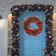 thumbnail image 3 of Hojas de Flores Artificiales Rojas Soledad Guirnalda de puerta Decoración de Halloween, 3 of 9