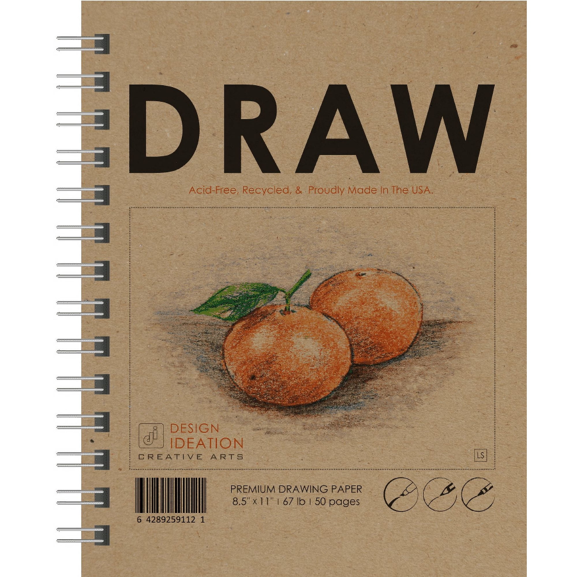 Creative Project Drawing Book. Wire Bound. Mixed Media Paper. (8.5 x 11 ) WB-2550-LS. (1 Book)