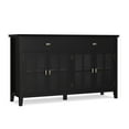 thumbnail image 4 of Simpli Home Artisan 60 inch Wide Solid Wood Transitional Large 4 Door Sideboard Buffet in Black, 4 of 15