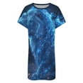 thumbnail image 4 of Blue Starry Lion Women Nightgown Sleepwear Short Sleeves For Vacations Travels Nightgowns Women's Pajamas, 4 of 7