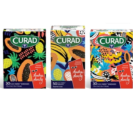 Curad Kendra Dandy Flex-Fabric Adhesive Bandages, Full Collection, Standard Strips & XL 110 ct
