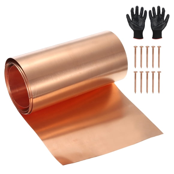 Uxcell Copper Sheet Roll Metal Copper Flashing Foil Plate Fit for DIY Crafts Electrical Repair 0.5 x 300 x 3000 mm