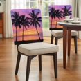 thumbnail image 4 of Summer Beach Sunset Landscape Chair Covers Set of 6 Coastal Ocean Palm Tree Red Cloudy Sky Chair Back Covers Stretch Removable Washable Slipcovers Protector for Dining Room Kitchen Party Decor, 4 of 9