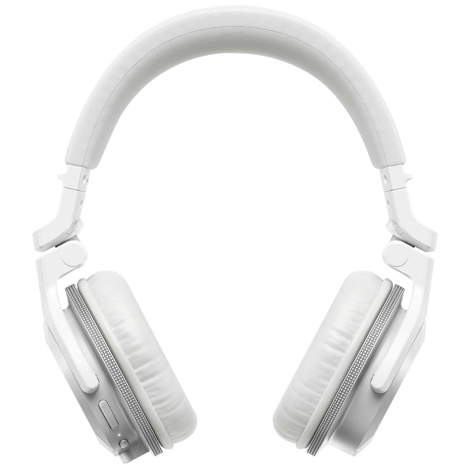 Pioneer DJ HDJ-CUE1BT White Wireless Bluetooth Headphones with Pink Ear Pad Accessories Package