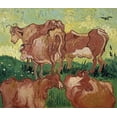 thumbnail image 2 of Van Gogh, Vincent 29x26 Gold Ornate Wood Framed with Double Matting Museum Art Print Titled - The Cows, 2 of 4