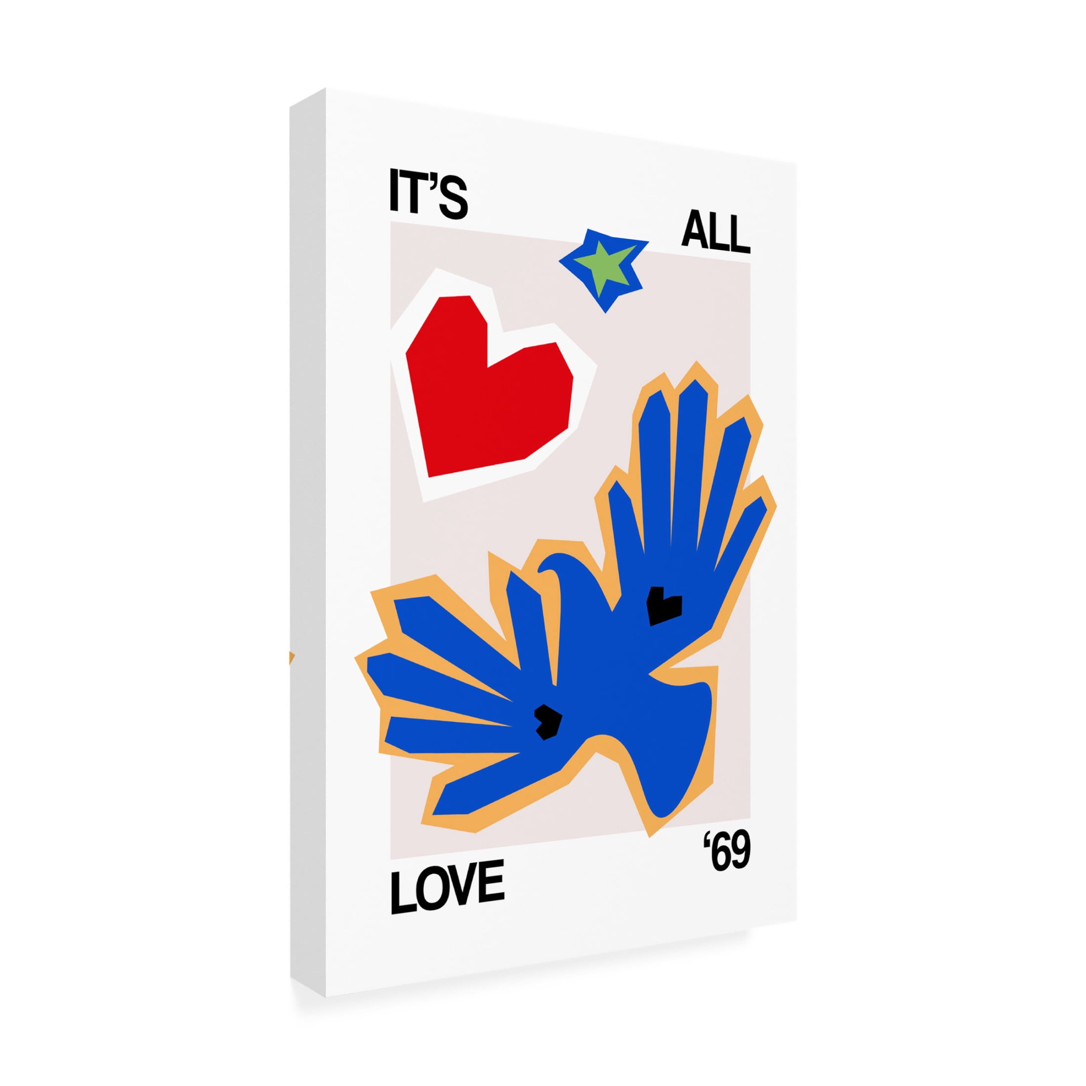 Trademark Fine Art Frances Collett  It's All Love '69 Bird Blue Canvas Wall Art