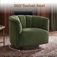 thumbnail image 3 of CHITA Mid Century Modern Swivel Accent Chair, Solid Wood Frame, Forest Green, Single, 3 of 15