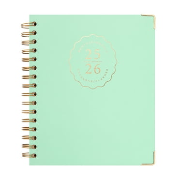 Mintgreen Monthly Weekly Medium (7.25"x 8.75") Elegant Mint Green 15 Month Apr 2025-Jun 2026