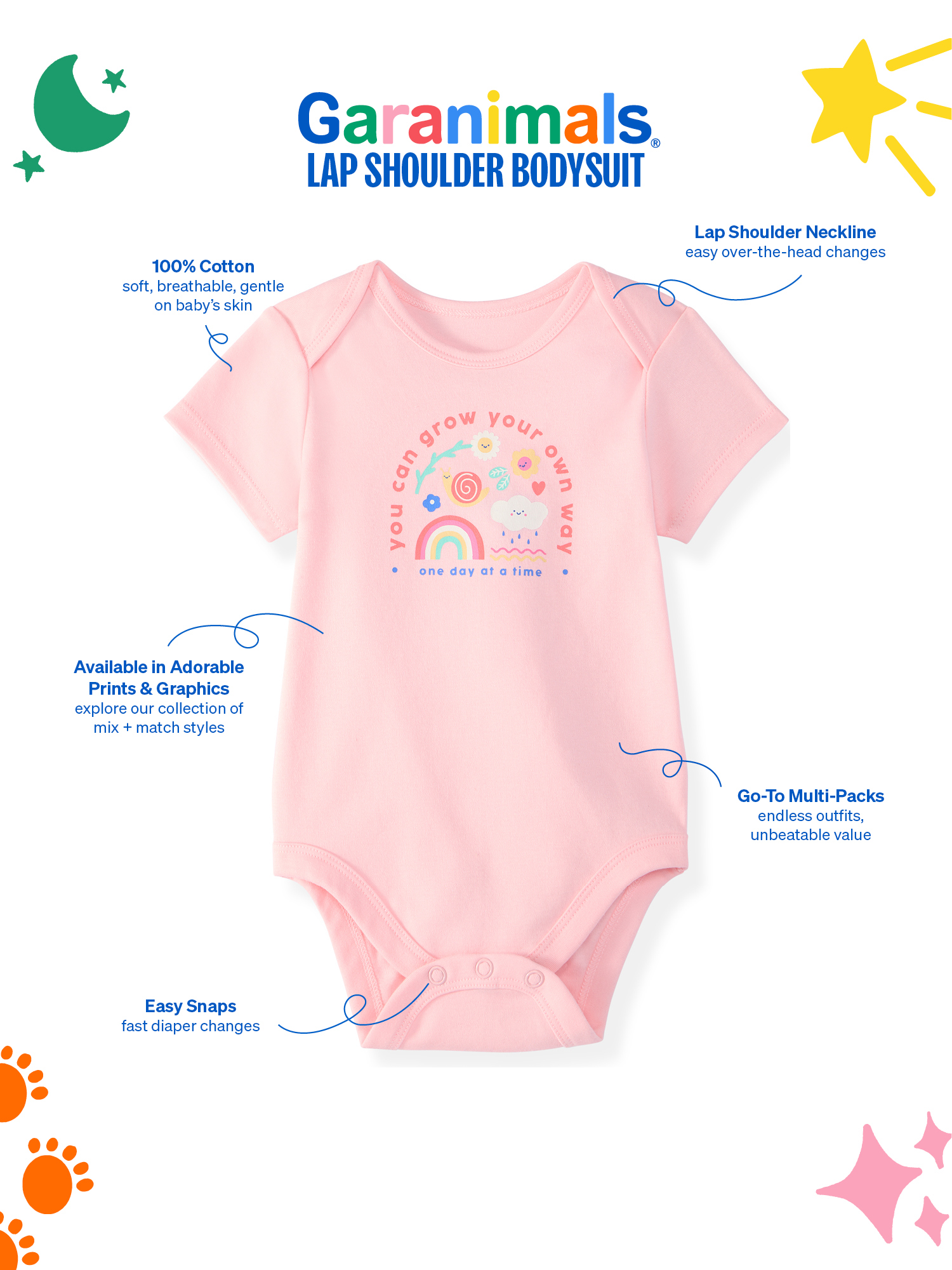 Garanimals Baby Cotton Short Sleeve Bodysuits photo 7