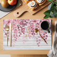 thumbnail image 2 of Pink Eucalyptus Leaves Placemats Set of 6, Summer Botanical Farmhouse Rustic Wood Placemats for Dining Table, Place Mats for Kitchen Tabletop, Waterproof Wipeable Dining Table Mats Set, 2 of 9