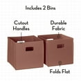 thumbnail image 2 of RiverRidge Kids 2 Piece Fabric Collapsible Storage Cube Organizers with Handles for Playroom Organization - Terracotta, 2 of 6
