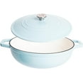 thumbnail image 4 of Lexi Home 5-Qt Enameled Cast Iron Dutch Oven with Lid & Loop Handle, Light Blue, 4 of 7
