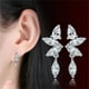 thumbnail image 1 of Pendientes de botón para mujer, pendientes de botón, pendientes de botón para mujer, pendientes de moda para mujer, pendientes de circonita marquesa de cristal de hielo, pendientes de gota de agua de, 1 of 5