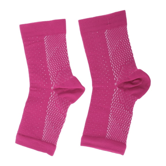 Unique Bargains 1 Pair Durable Ankle Brace Socks for Sports for XX-Large Rose Red Polyester Cotton