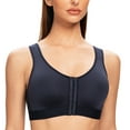 thumbnail image 4 of MELENECA Female Front Closure Wirefree Posture Bra for Women Navy Blue 44D, 4 of 5