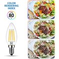 thumbnail image 5 of Bombilla de filamento de vela LED E14 de 4 W, 470 lúmenes equivalente a una bombilla halógena vintage de 40 W, blanco cálido 2700 K, no regulable, paquete de 6 [Clase de eficiencia energét esquí esquí Gafas de esquí, 5 of 5