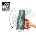 thumbnail image 3 of Green Christmas Snowflake Pattern Tumbler with Handle and Lid,40oz Double Wall Vacuum Insulated Tumbler,Cups Gift for Women and Men, 3 of 7