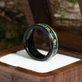 thumbnail image 6 of Blue Opal &gold foil Tungsten Ring Wedding Band Ring Mens Black Brushed Finish, 6 of 6