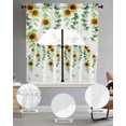thumbnail image 2 of Sunflower Swag Curtains for Living Room/Bedroom Windows, Butterfly Flowers Green Leaf Watercolor White Kitchen Curtains and Valances Set 36 Inch Length, Light Filtering Swags Valance Curtain Panels, 2 of 5