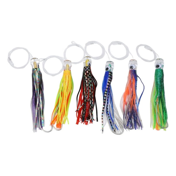 Fishing Trolling Lure Set, High Carbon Steel Hook 6pcs/set Strong Acrylic Trolling  Lure With Storage Bag For Saltwater Fishing 