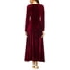 thumbnail image 5 of Vestido largo elástico de terciopelo con volantes de manga larga elegante para mujer Adepaton WRMH-233-25, 5 of 5