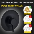 thumbnail image 2 of Kit de molduras para ducha y bañera, color negro mate, color negro mate, Moen Posi-Temp, 2 of 8