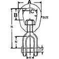 thumbnail image 2 of Seachoice Hot Dip Galvanized Jaw & Eye Swivel, 2 of 2