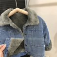 thumbnail image 5 of Beautyzll 2-9T Kids Toddler Boys Denim Jacket Outerwear Faux Fur Thicken Fleece Lined Jean Coat Plush Winter Outwear Snowsuit, 5 of 10