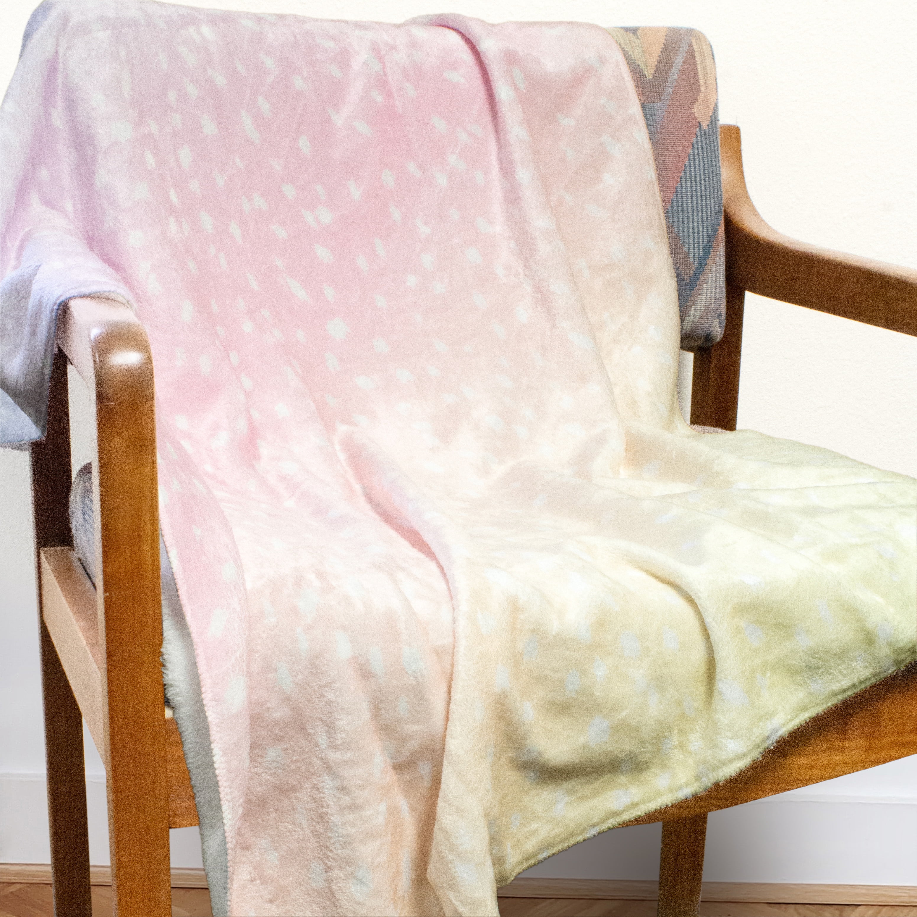 Everything Comfy Deer Fawn Print Decorative Throw Blanket, 42" X 60", Pastel Gradient