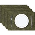 thumbnail image 1 of GHSDFBB Kevin Textile Placemats, Set of 6 Heat-Resistant Placemats for Kitchen Table, Washable Durable Linen Table Mats Woven Placemats (6 Pcs, 13"x19", Peridot Green), 1 of 7