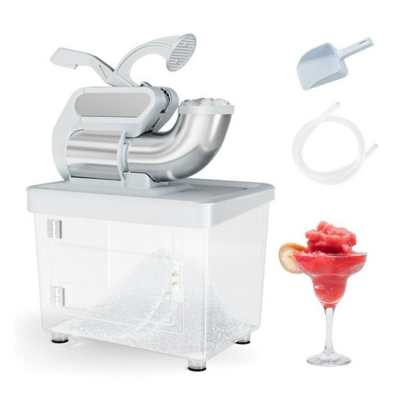 Commercial Ice Crusher 300W - Electric Shaved Ice Machine w/ Dual Blades, 10 Gallon Storage, for Snow Cones, Bar & Home Use