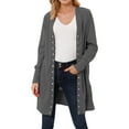 thumbnail image 3 of Women Button Down Solid Color Cardigan, 3 of 7
