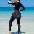 thumbnail image 3 of Women's Swimsuit with Shorts Long Sleeve Rash Guard Swimwear Pcpolyester No Steel Support Chest Pads 1 Set, 3 of 6