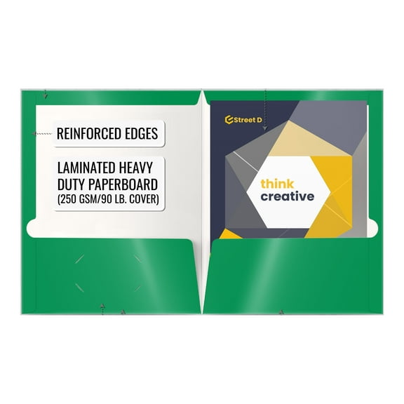 Better Office Products - Pocket folder - 2 compartments - for Letter A Size (8.5 in x 11 in) - capacity: 100 sheets - green (pack of 25)