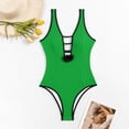 thumbnail image 2 of Aayomet Plus Size Swimsuit for Women Pieces Bathing Tummy Ruched Swimsuits Neck Swimwears (Green, L), 2 of 5