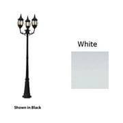 Three Light White Clear Beveled, Hexagon Glass Post Light